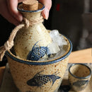 GobekUsa Ceramic Wine Set: Small Wine Glass Dispenser & Jug Set