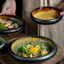 GobekUsa Elegant Ceramic Sushi Plate - Handcrafted Japanese Style