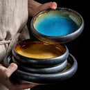 GobekUsa Elegant Ceramic Sushi Plate - Handcrafted Japanese Style