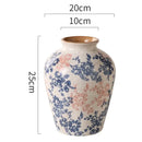 GobekUsa Blue & White Ceramic Vase, Chinese-style Handcrafted Flower Vase - Home Decoration