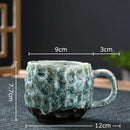 Handcrafted blue & red hammer pattern ceramic mug set dining room by Decorbites