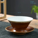 Handcrafted brown & amber ceramic latte coffee cup and saucer dining room by Decorbites
