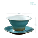 Handcrafted brown & amber ceramic latte coffee cup and saucer dining room by Decorbites