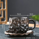 Handcrafted earthy hammer pattern porcelain mugs kitchen set of 2 by Decorbites