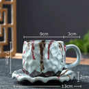 Handcrafted earthy hammer pattern porcelain mugs kitchen set of 2 by Decorbites