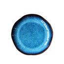 GobekUsa Deep Blue Ceramic Dessert Plate - Round Solid Dish