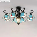 GobekUsa Handcrafted Tiffany Glass Chandelier for Living Room Ceiling