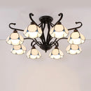GobekUsa Handcrafted Tiffany Glass Chandelier for Living Room Ceiling