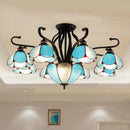 GobekUsa Handcrafted Tiffany Glass Chandelier for Living Room Ceiling