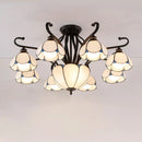 GobekUsa Handcrafted Tiffany Glass Chandelier for Living Room Ceiling