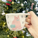 Handcrafted white ceramic bear mug kitchen coffee cup by Decorbites
