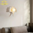 GobekUsa Ginkgo Biloba Resin Wall Lamp LED Art Decor for Bedroom & Living Room