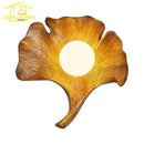 GobekUsa Ginkgo Biloba Resin Wall Lamp LED Art Decor for Bedroom & Living Room