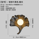 GobekUsa Ginkgo Biloba Resin Wall Lamp LED Art Decor for Bedroom & Living Room