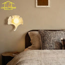 GobekUsa Ginkgo Biloba Resin Wall Lamp LED Art Decor for Bedroom & Living Room