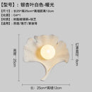 GobekUsa Ginkgo Biloba Resin Wall Lamp LED Art Decor for Bedroom & Living Room