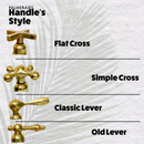 Vintage 8" Kitchen Unlacquered Brass Bridge faucet