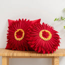 Handmade 3d chrysanthemum flower cushion cover living room pillow by Decorbites