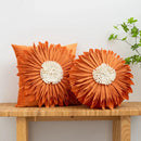 Handmade 3d chrysanthemum flower cushion cover living room pillow by Decorbites