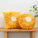 Handmade 3d chrysanthemum flower cushion cover living room pillow by Decorbites