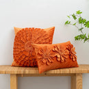 Handmade 3d chrysanthemum flower cushion cover living room pillow by Decorbites
