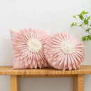 Handmade 3d chrysanthemum flower cushion cover living room pillow by Decorbites