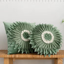 Handmade 3d chrysanthemum flower cushion cover living room pillow by Decorbites