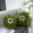 Handmade 3d chrysanthemum flower cushion cover living room pillow by Decorbites