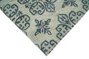 Blue Beige Wool Area Rug 5x8 and 8x11 - Contemporary French Hand Tufted High Pile