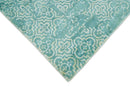 Handmade 5.7x7.11 Modern Blue Turquois Geometric Wool Blend Area Rug