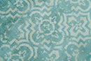 Handmade 5.7x7.11 Modern Blue Turquois Geometric Wool Blend Area Rug