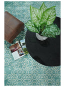 Handmade 5.7x7.11 Modern Blue Turquois Geometric Wool Blend Area Rug