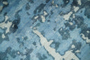 Handmade 8x10 Blue and Ivory Bamboo Silk Area Rug