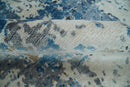 Handmade Blue and Ivory Modern Abstract Hand-Knotted Bamboo Silk Area Rug 8x10