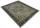 Vintage Distressed Hand Knotted Traditional Heriz Camel Custom Made wool Area Rug