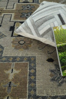 Camel Hand Knotted Wool Area Rug - Vintage Distressed Heriz Style