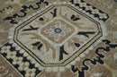 Camel Hand Knotted Wool Area Rug - Vintage Distressed Heriz Style