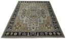 Vintage Distressed Hand Knotted Traditional Heriz Camel Custom Made wool Area Rug