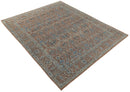 Blue and Rust Hand Knotted Serapi Area Rug - Vintage Traditional