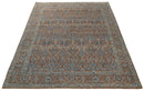 Blue and Rust Hand Knotted Serapi Area Rug - Vintage Traditional