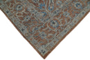 Blue and Rust Hand Knotted Serapi Area Rug - Vintage Traditional