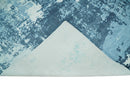 Handmade 8x10, 9x12 and 9.9x13.9 White and Blue Blended Wool and Bamboo Silk Area Rug