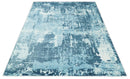 Handmade 8x10, 9x12 and 9.9x13.9 White and Blue Blended Wool and Bamboo Silk Area Rug