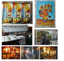 GobekUsa Handmade Abstract City Oil Painting, Modern Wall Art
