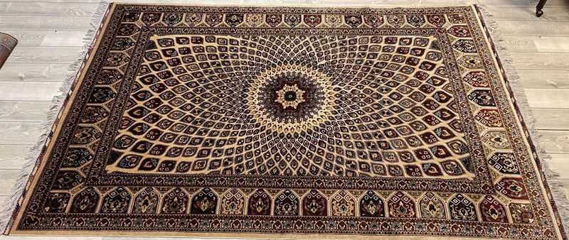 Handmade Afghani Gumbad Dome Area Rug 7x10 ft