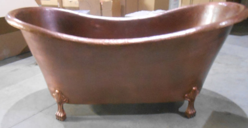 Handmade Antique Copper Bathtub with High Feet