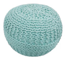 Handmade Aqua Macrame Pouf Ottoman - Footstool, Chair or Footrest | TRD113