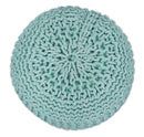 Handmade Aqua Macrame Pouf Ottoman - Footstool, Chair or Footrest | TRD113