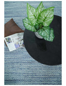 Handmade Boho 5x8 and 8x10 Ivory and Blue Wool Blend Dhurrie Rug | VIK3