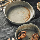 GobekUsa Handmade Ceramic Sushi Plate with Handle - Retro Japanese Fruit Plate